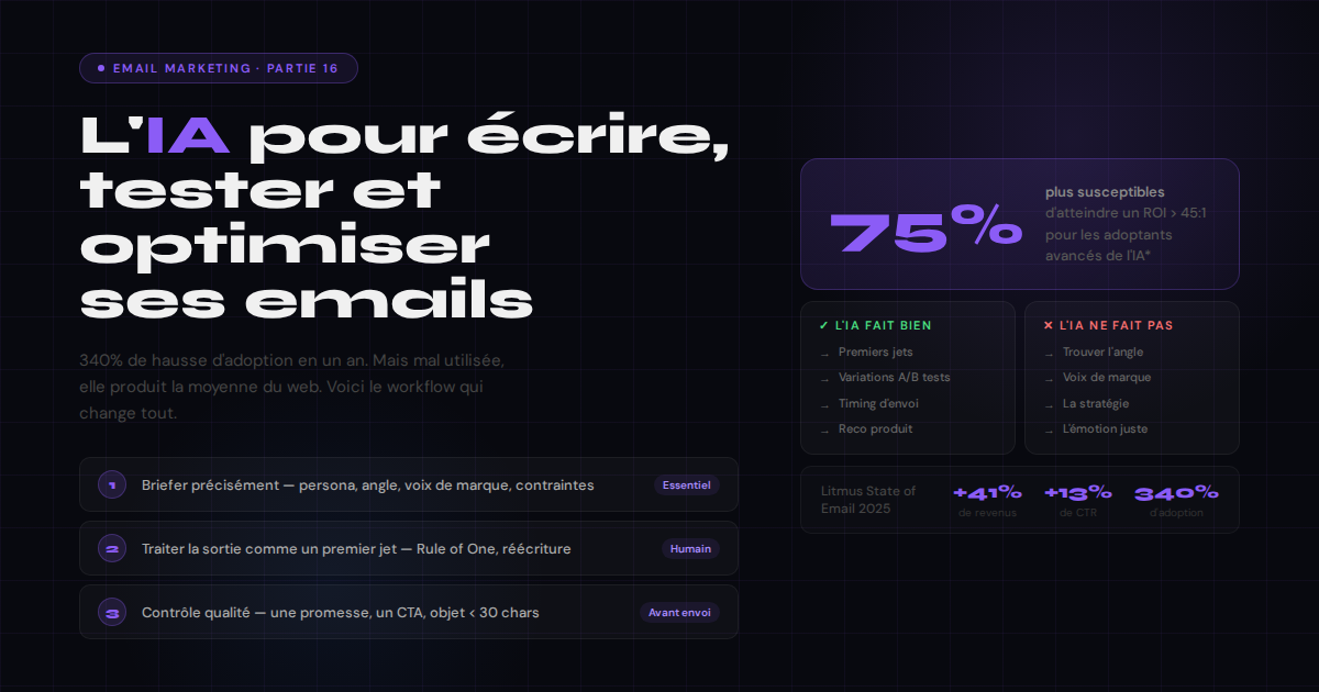 IA en email marketing e-commerce — guide complet 2026
